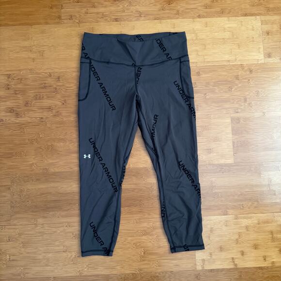 Under Armour Capri Leggings Womens XL Logo Active Sports Training Gym - Picture 1 of 5